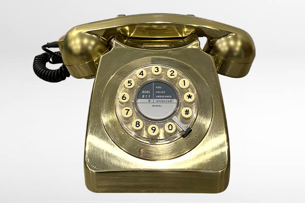 An image of Audly's gold phone style on a white background